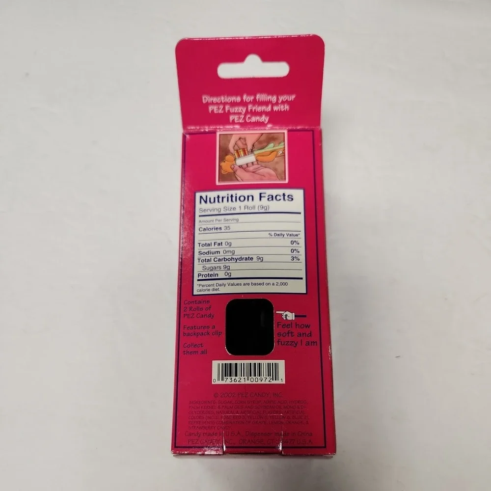 Vintage  PEZ Fuzzy Friends Dispenser NEW SEALED Boo The Cat Born 10/31/01